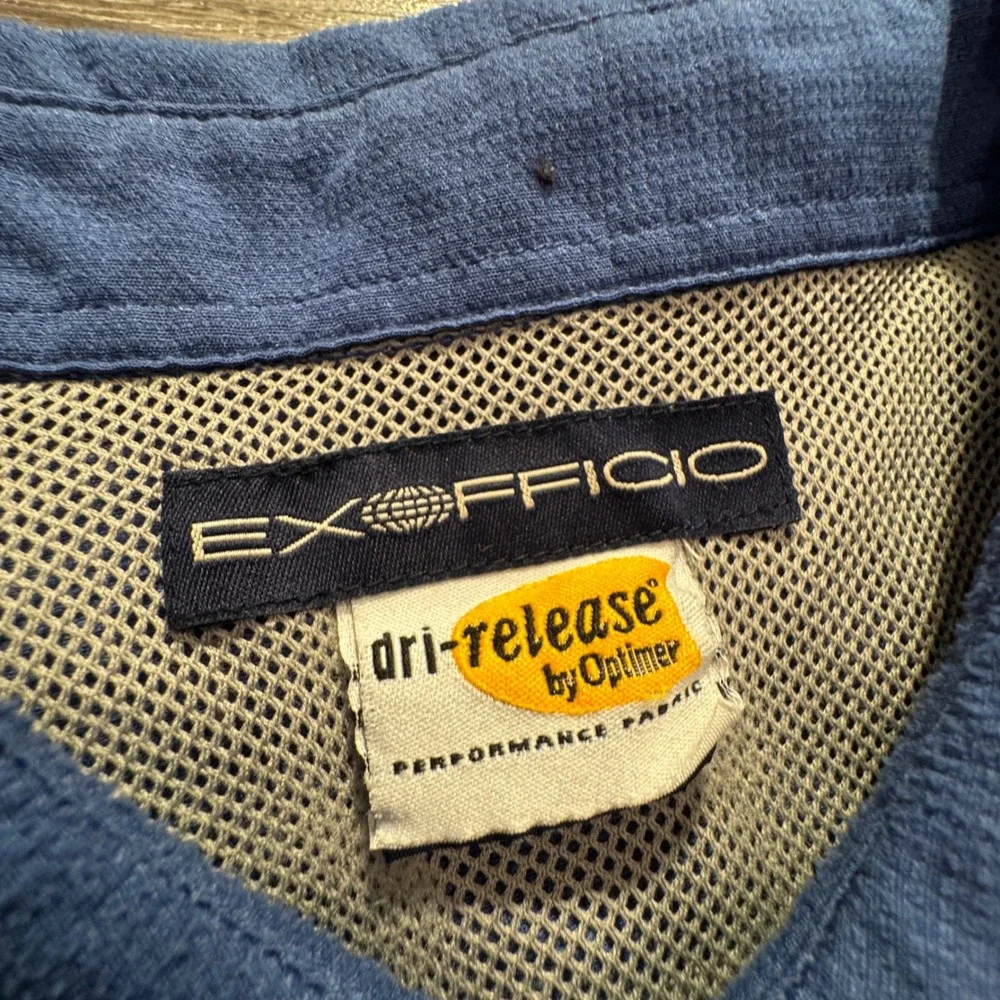 ExOfficio Shirt Mens L Blue Vented Outdoor Performance Fishing Gorpcore River